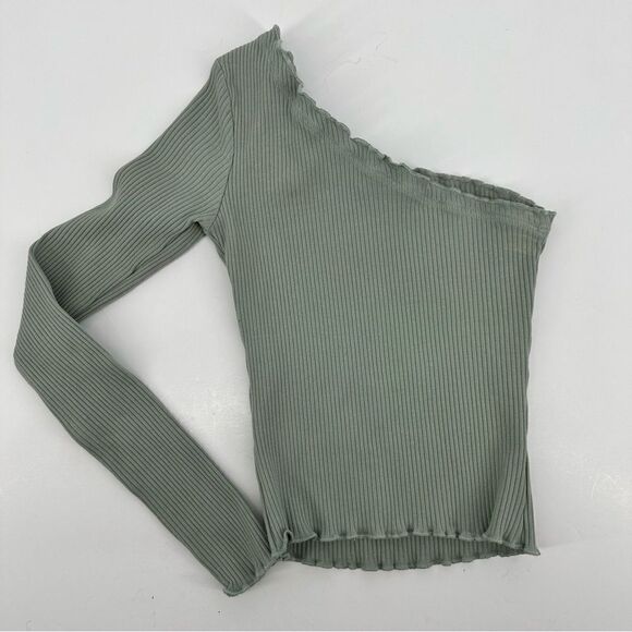 superdown Sandra One Shoulder Top Sage Green Size XS - Picture 8 of 13